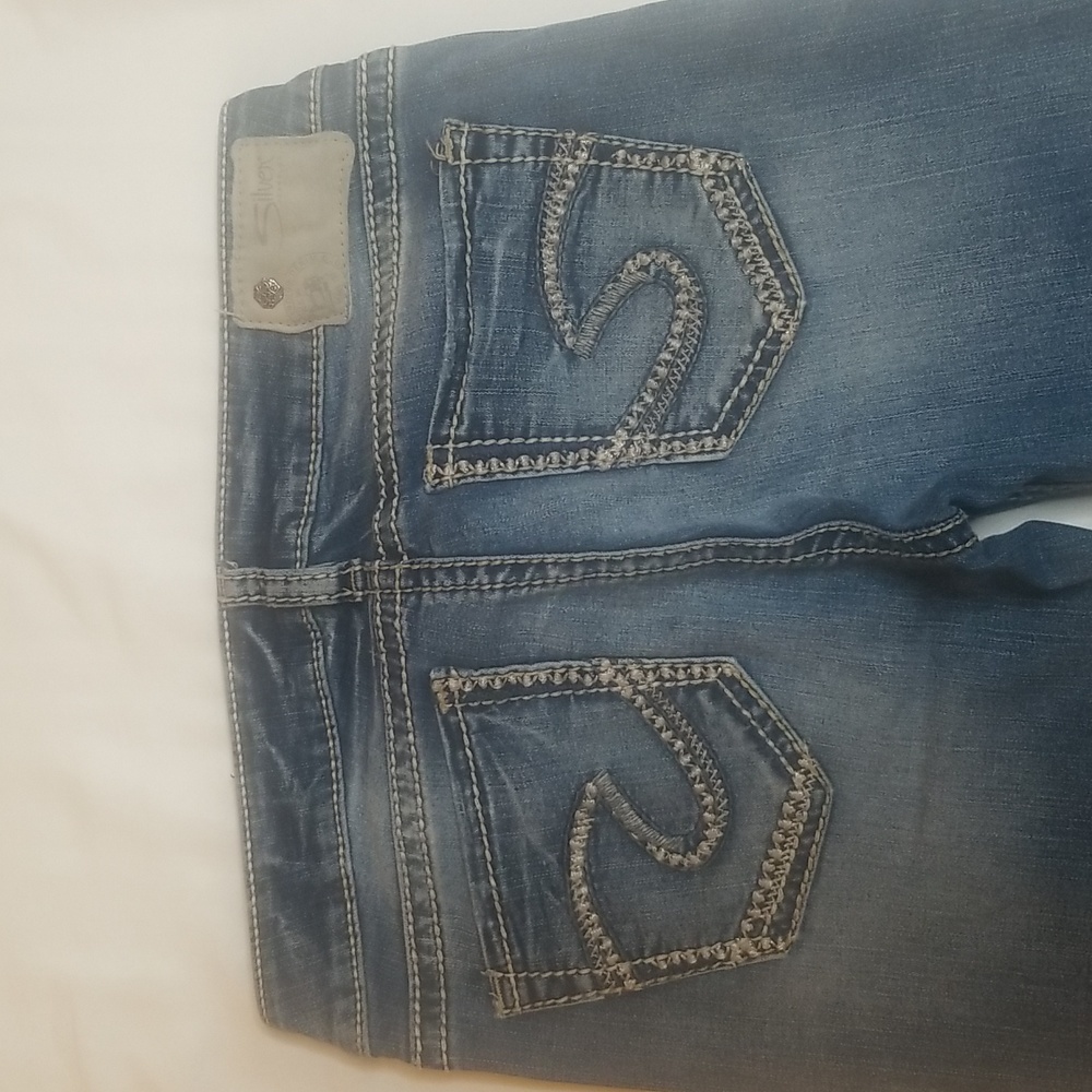 Silver Tuesday Fluid Denim Blue Jeans Mid Capri